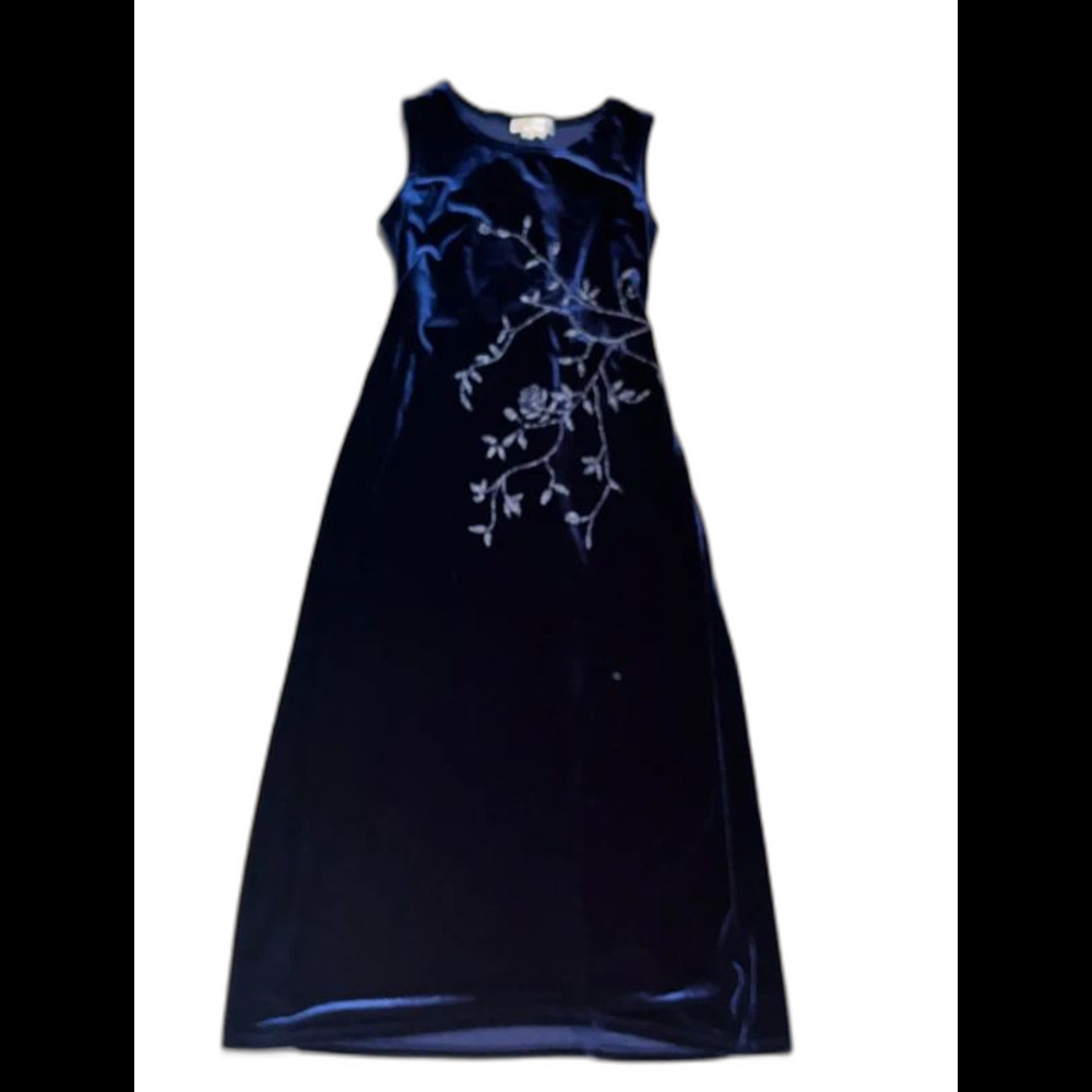 Vintage y2k early 2000s velvet midi dress